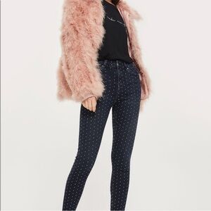 Topshop Jamie Rhinestone Embellished Skinny Jeans in Black